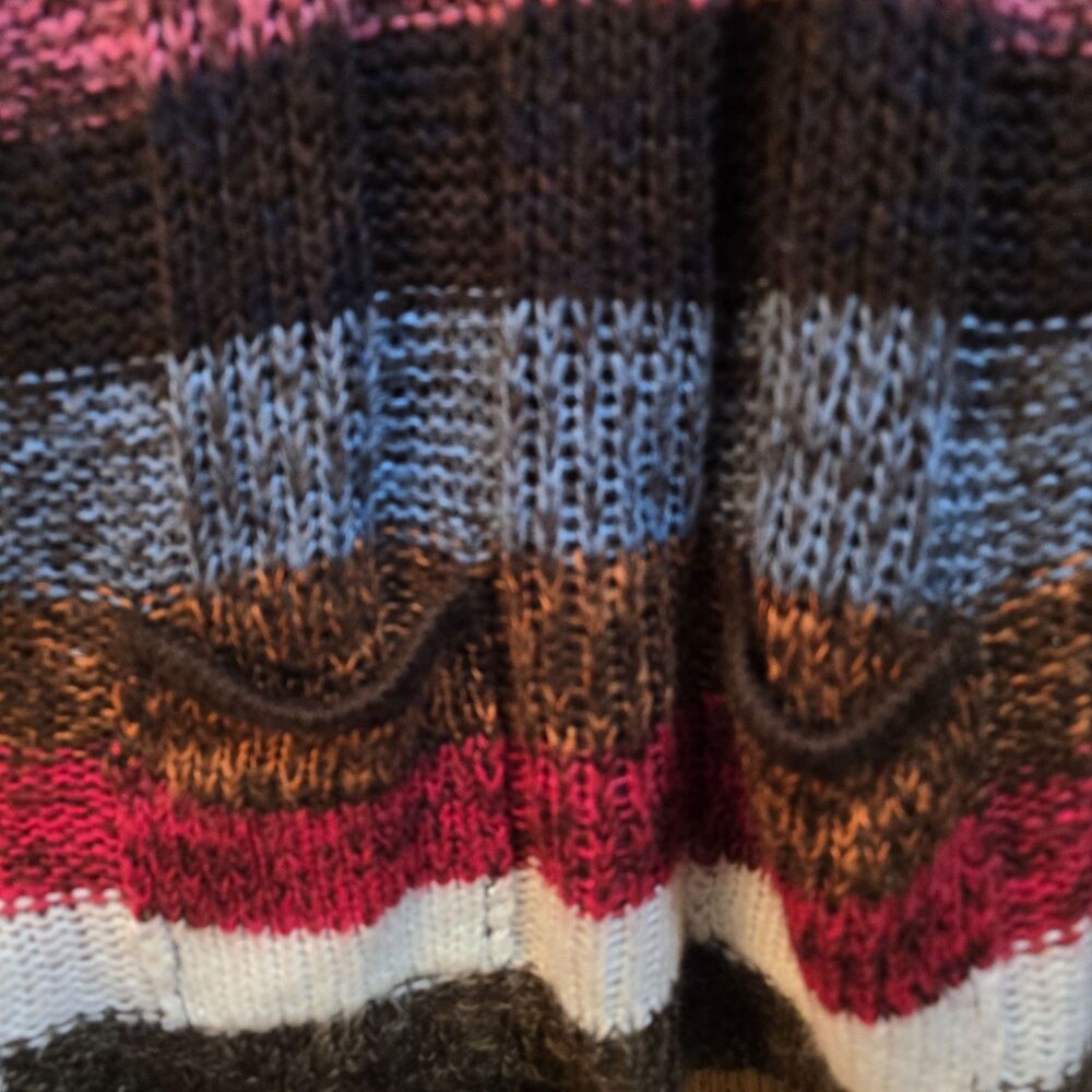Ashley by 26 International XL Boho Striped Knit Longline Sweater
